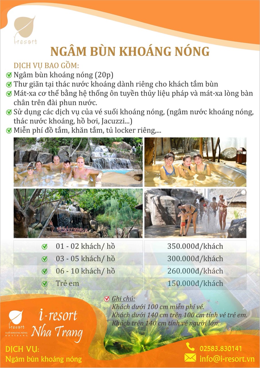 📣 Vé dịch vụ tắm bùn I-RESORT đặt vé 0906.585.999 hoặc Zalo